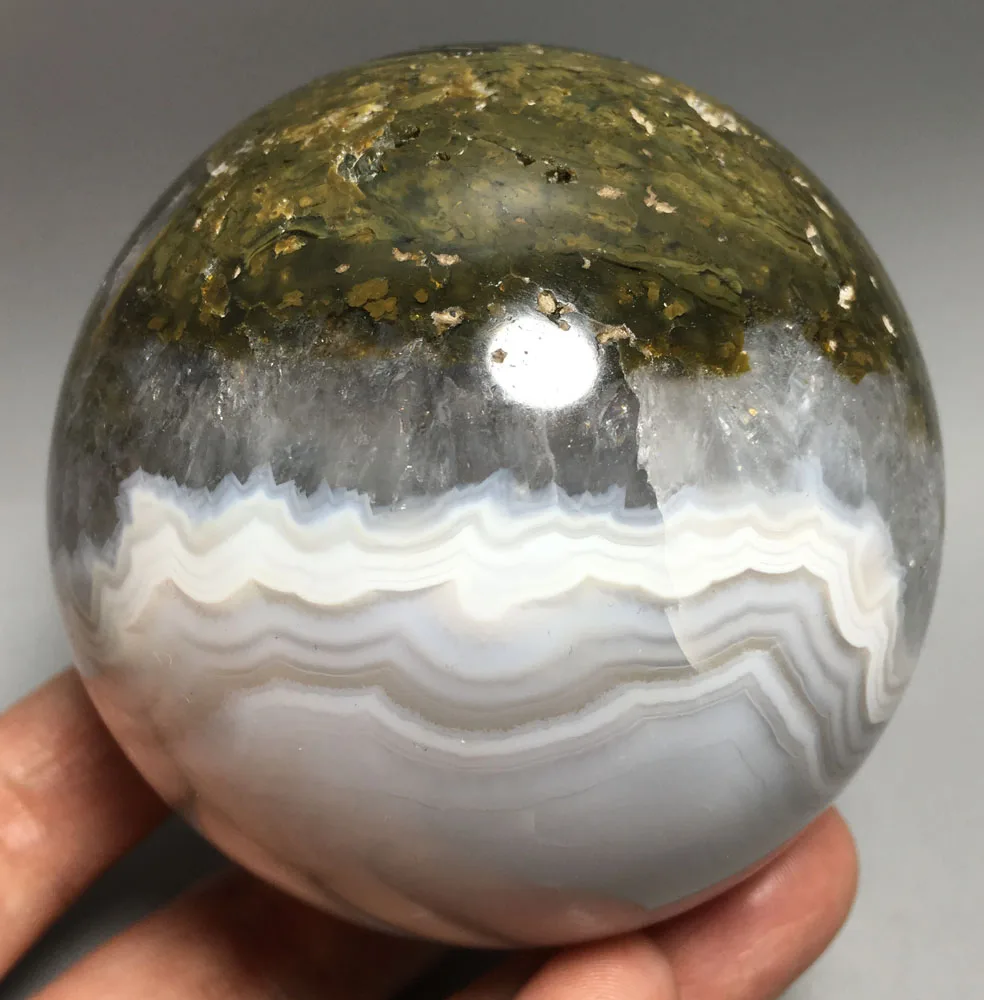 

665g NATURAL OCEAN JASPER QUARTZ CRYSTAL SPHERE BALL HEALING Specimens stones and crystals minerals Home Decoration GIFT