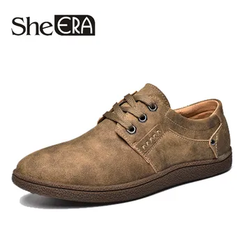 

2019 New Men Casual Shoes British Style Genuine Leather Flats Comfort Loafers Footwear Men Spring Autumn Outdoor Walking Shoes