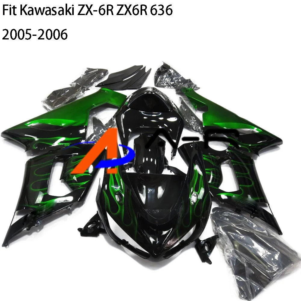 

ABS Plastic Injection Molding Fairing Kit Bodywork For Kawasaki Ninja ZX-6R ZX-636 ZX6R ZX636 2005 2006 Fairings kits ZX 6R 636