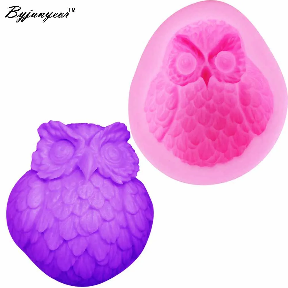 Byjunyeor F1061 Animal Owl Soap Mold Craft Art Silicone Soap mold Craft Molds DIY Handmade