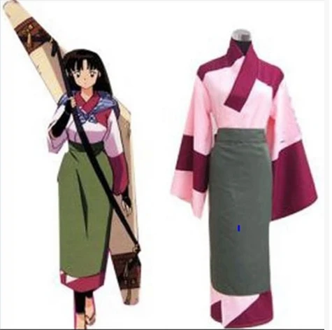 

Free Shipping InuYasha Sango Anime Kimono Custom Made Uniform Cosplay Costume