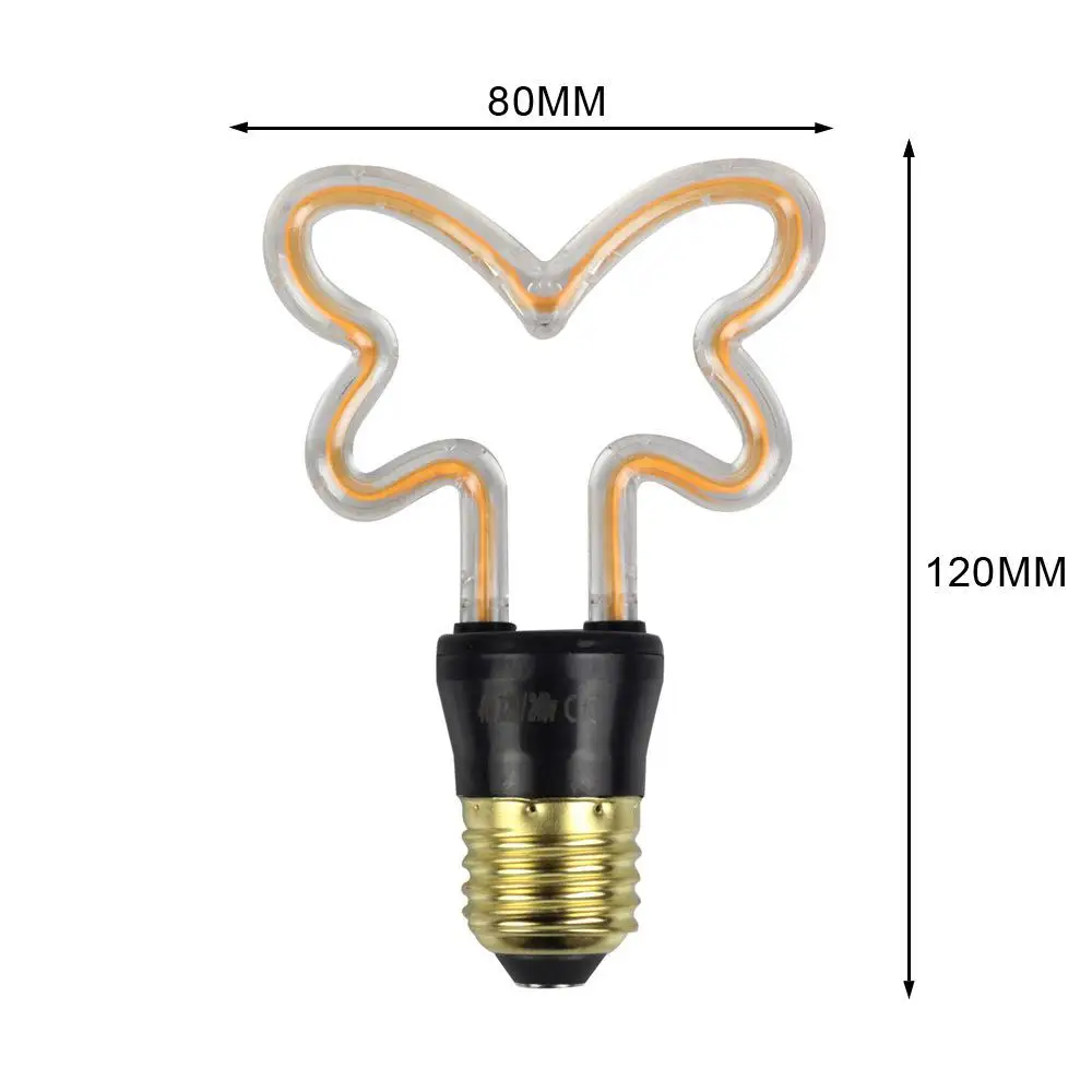 E27 4 W светодиодный светильник с бабочками в форме тубулозы для отточения вечерние украшения 220-240 В