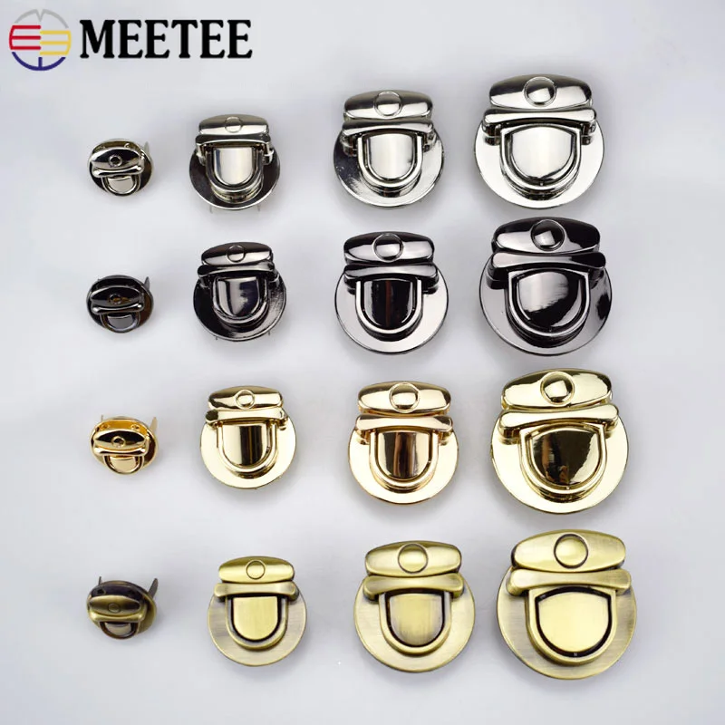 

Meetee Metal Turn Lock Snap For Handbag Women Bag Twist Locks Clasps Closure DIY Metal Buckle Hardware Accessories H4-2