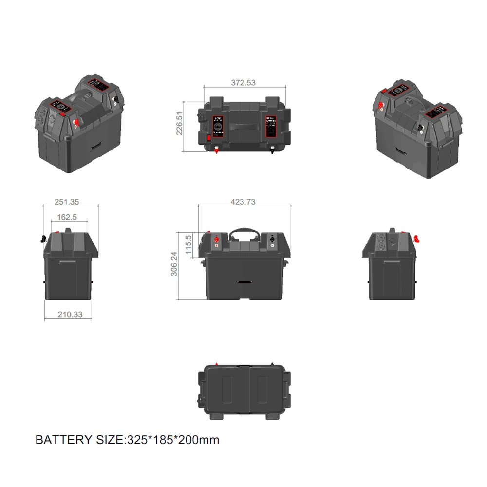 Многофункциональный станок 12V Батарея коробка зарядных порта USB для автомобиля Зарядное устройство с светодиодный вольтметр Экран дисплея для автомобилей Грузовик Лодка Трейлер РВ