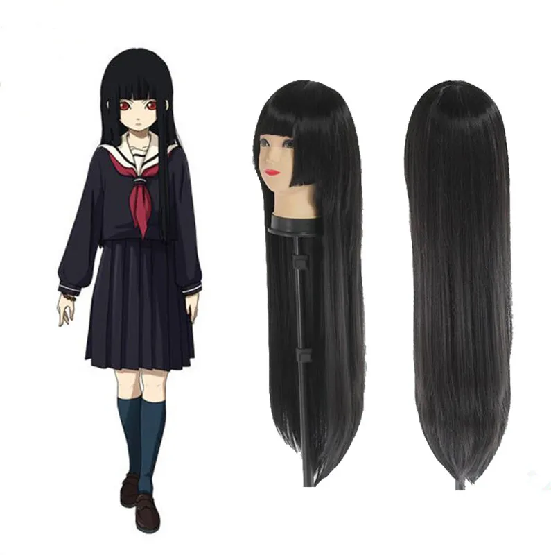 Новинка 2017 высокое качество HELL GIRL косплей парик AI ENMA костюм Play парики аниме игра