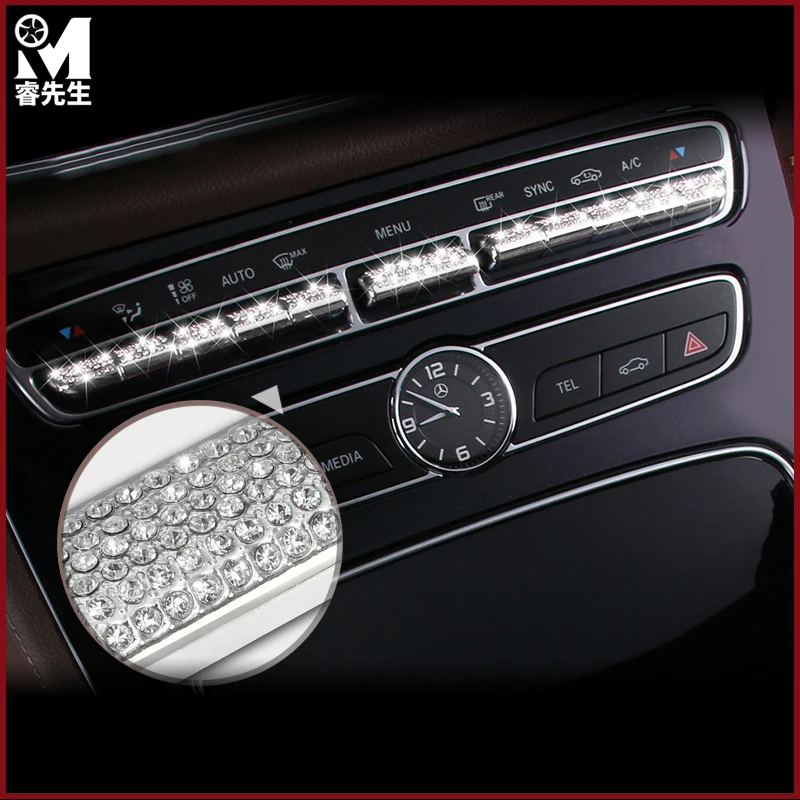 Внутренняя Автомобильная центральная консоль кнопка управления ручка накладка наклейка для Mercedes C Класс W205 GLC C E класс W213 автомобиль-Стайлинг