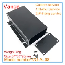 5 шт./лот пескоструйная обработка поверхности Экструзионная алюминиевая коробка для проекта 6063-T5 инжекционная алюминиевая распределительная коробка 67*30*90 мм для источника питания