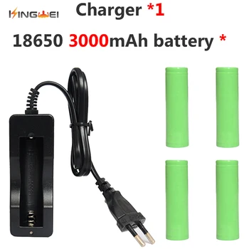 

4pcs kingwei 3000mah Original For Samsung 18650 Li-ion Battery ICR 18650-RB +1pcs 18650 Single Charger for Flashlight Power Bank