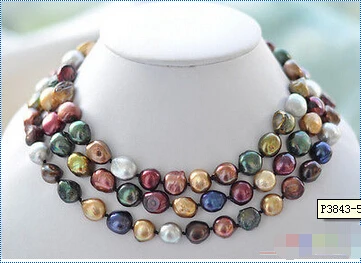 

HOT## Wholesale >>>> P3843 50" 15mm baroque multicolor Freshwater cultured pearl necklace