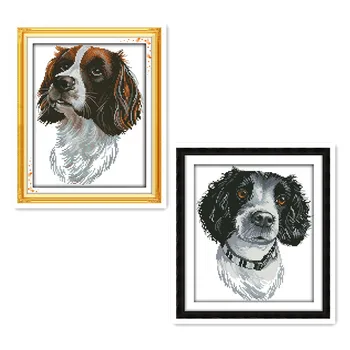 

Joy Sunday Cedar Animal Pattern Cross Stitch Embroidery Handicrafts DIY Cute Puppy Family Sewing Decoration