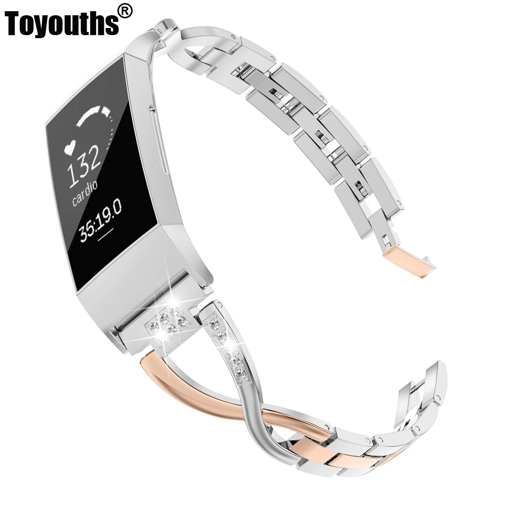 

Compatible Fitbit Charge 3 Bands and Charge 3 SE for Women Metal Replacement Fit Charge 3 hr Band Wrist Assesories Strap
