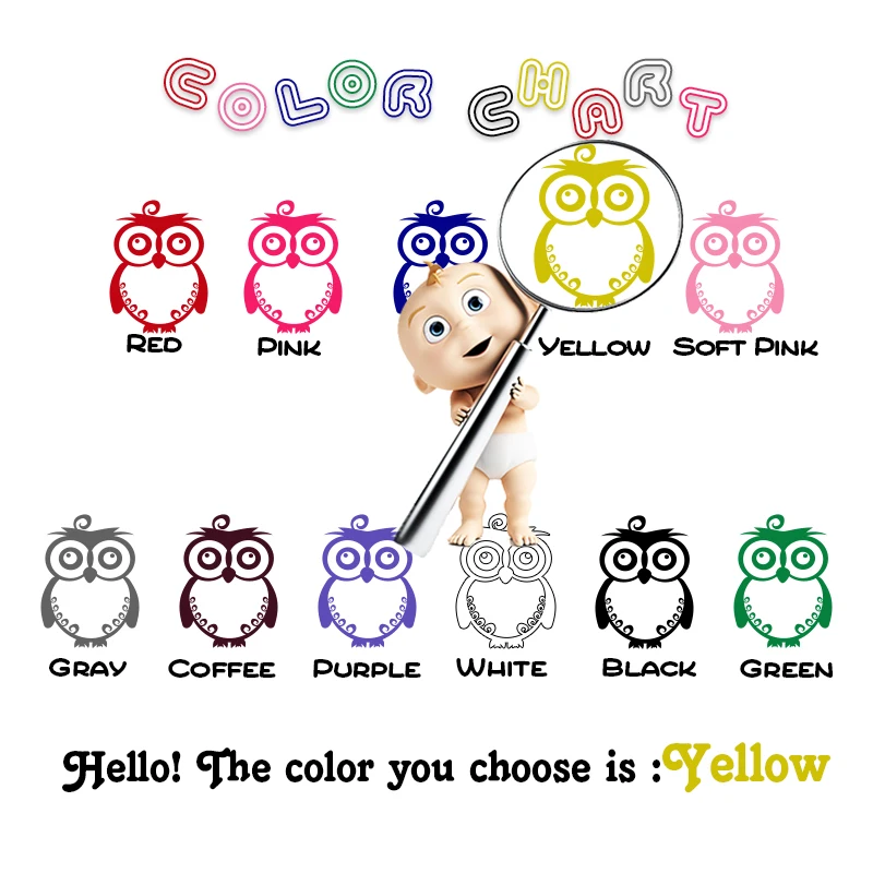 Креативные изображения животных наклейки на стену персонализированные креативные для детской комнаты домашнее украшение для комнаты настенные художественные наклейки - Цвет: Цвет: желтый