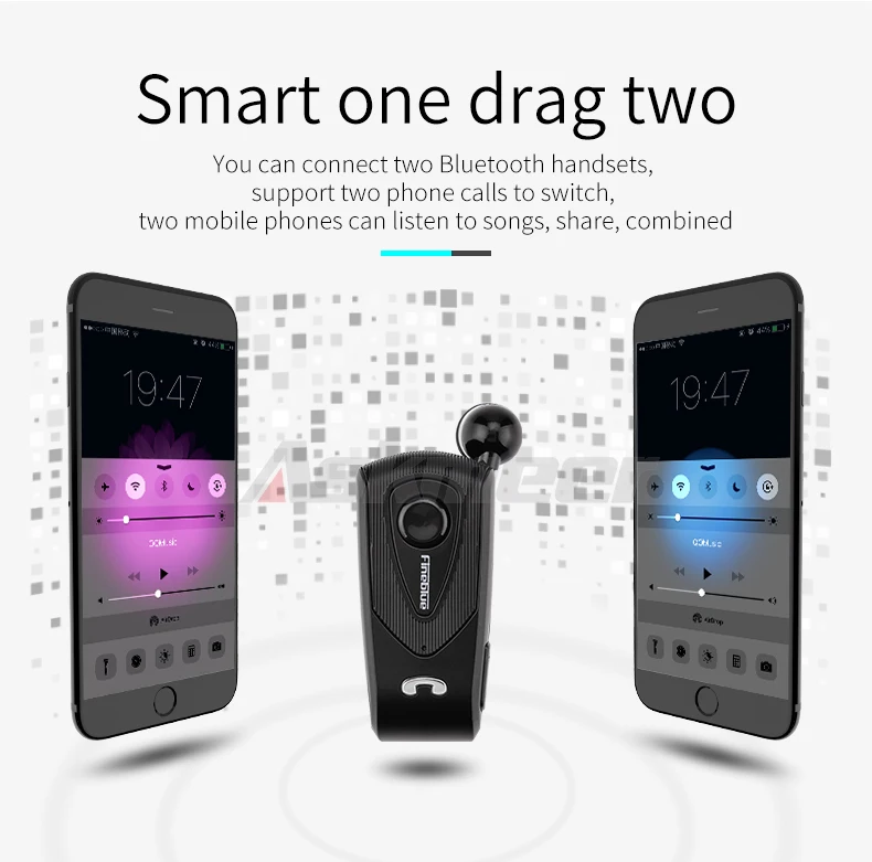 Fineblue F960 Bluetooth Stereo Earphone Wireless Handsfree Earbuds Headset with Mic Calls Remind Vibration Wear Clip Driver (7)
