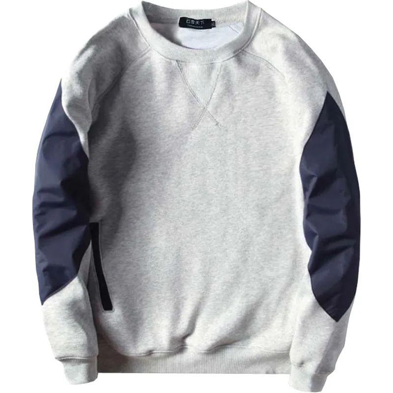 8xl, большие размеры 2xl-6xl 7xl, зимние мужские толстовки размера плюс, мужские толстовки с круглым вырезом в стиле хип-хоп, лоскутные толстовки на молнии - Цвет: Серый
