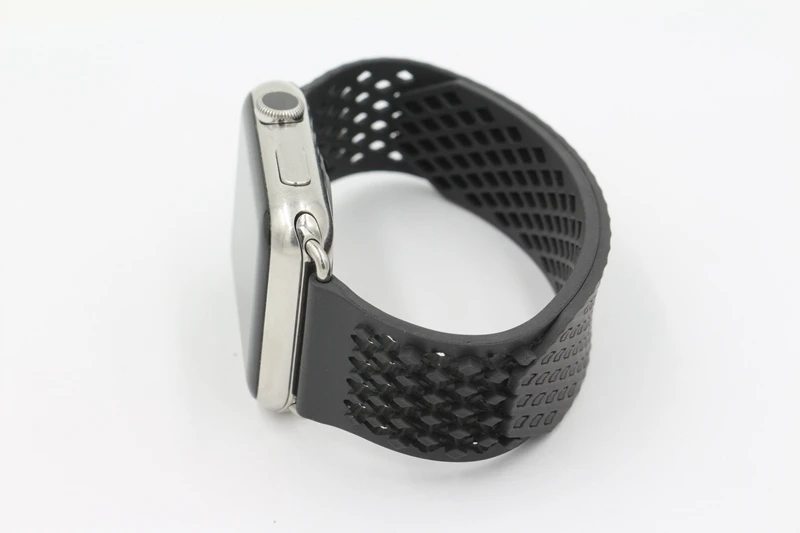 URVOI фторэластомер ремешок для apple watch series 1 2 3 ремешок для iWatch мягкий силиконовый сменный спортивный ремешок без пряжки дизайн