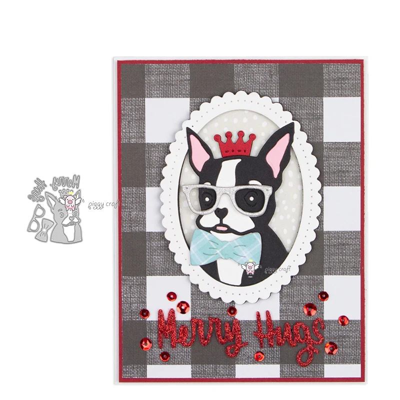 

Mmao Crafts Metal Steel Cutting Dies 2019 New design Cute Bulldog Stencil For DIY Scrapbooking Paper/photo Cards Embossing Dies