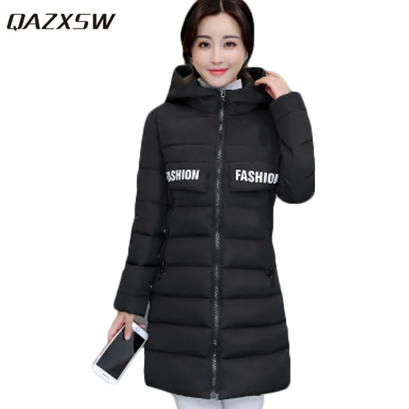 Warm Winter New army blue Fashion Jacket 2019 Abrigos Hb351 Thick Green Padded Slim Qazxsw Outwear Coat Mujer pink Black Cotton red Hooded gray Women Parkas Long q6wB5CE