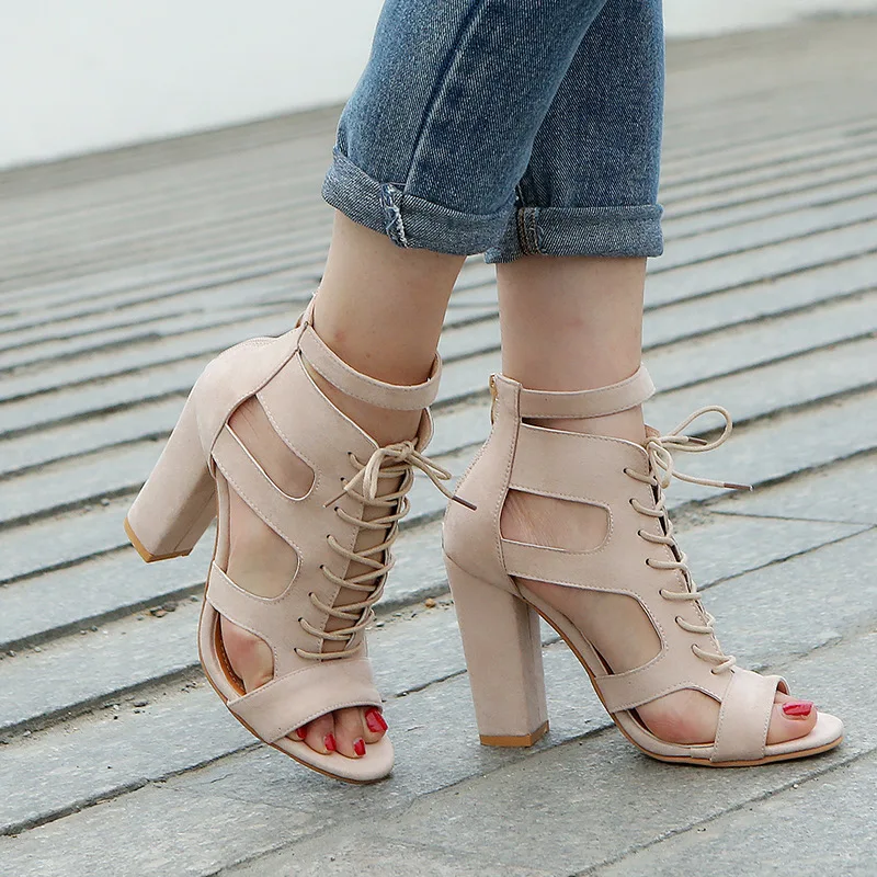 

Tangnest Heeled Sandals Women Pumps Black Suede Ankle Strap Ladies Shoes Woman Platform High Heels Casual Party Sandals XWZ5896