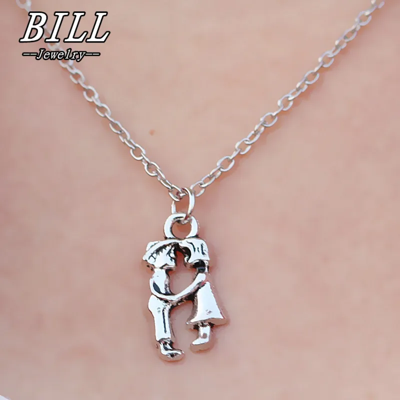 

N2048 Lover Necklaces & Pendants Men Bijoux Antique Couple Necklace Steampunk Fashion Jewelry Collares 2018 Valentine's Day Gift