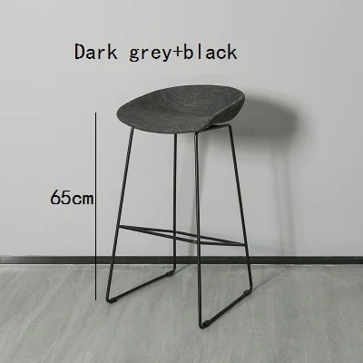Модный дизайн, пластиковый и Металлический Стальной барный стул, барный стул, современное сидение, высота 65 см, 75 см, кухонный стул, тканевые художественные стулья для еды - Цвет: Темно-серый