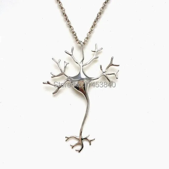 Wholesale Science jewelry dendrites neuron necklace - 3D printed neuron pendant wearable nerve cell - brain cell   2