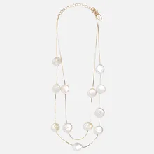 Dvacaman ZA, винтажное жемчужное массивное ожерелье, Женская Длинная подвеска из металлической цепочки, колье, воротник, ювелирное изделие, Богемные аксессуары