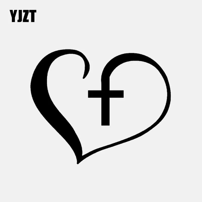 Yjzt 12cm 9 8 Cm Christian Kreuz Herz Vinyl Aufkleber Auto Aufkleber Jesus Gott Glaube Hoffnung Liebe Schwarz Silber C3 1333 Car Stickers Aliexpress