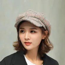 Женская осенне-зимняя повседневная Милая британская восьмиугольная шляпа береты с козырьком шапки для туризма берет Женская зимняя шапка