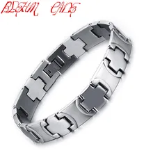 Мужские браслеты в стиле панк, браслет из нержавеющей стали, серебряная цепочка для мужчин и женщин, ювелирные изделия