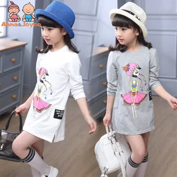 

1 pc Children's Clothes T-shirt Girl's Long Sleeves Cartoon Cotton Casual summer t shirt Tops aTST0262