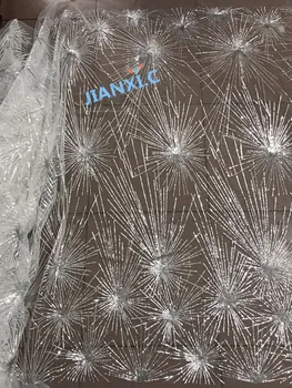 

hot selling sequins Lace Fabric for fashion dress Wholesale embroidered lace Fabric