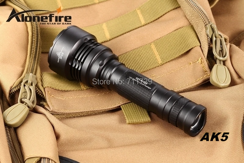 AloneFire AK5 CREE XM-L2 светодиодный 5 Режим супер верхний луч облучения фонарик фонарь светильник для 18650 аккумуляторной батареи