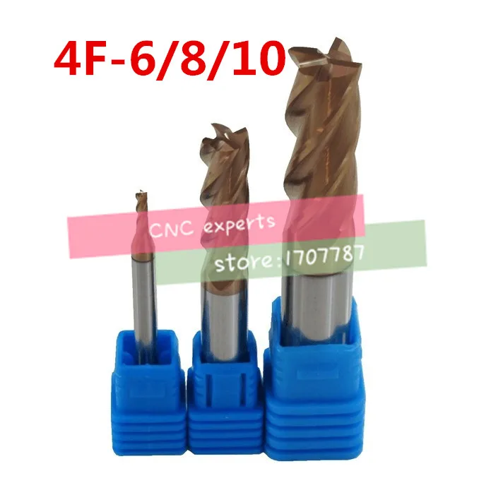 HRC60 4F 6/8/10 cnc cutter tool tungsten alloy milling cutter ,CNC machine, milling machine, CNC