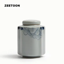 45 г японский голубой и белый чай Гибискус caddes дорожные контейнеры для чая керамический чайный набор кунг-фу кофейного банка для специй канистра для хранения