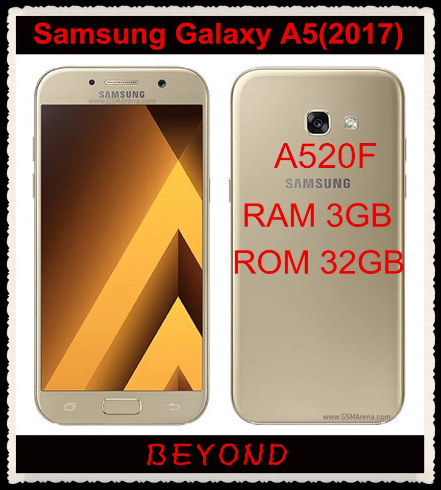 Samsung Galaxy A5 A520F разблокированный LTE Android мобильный телефон Восьмиядерный 5," 16 Мп ram 3 ГБ rom 32 Гб Exynos NFC FM
