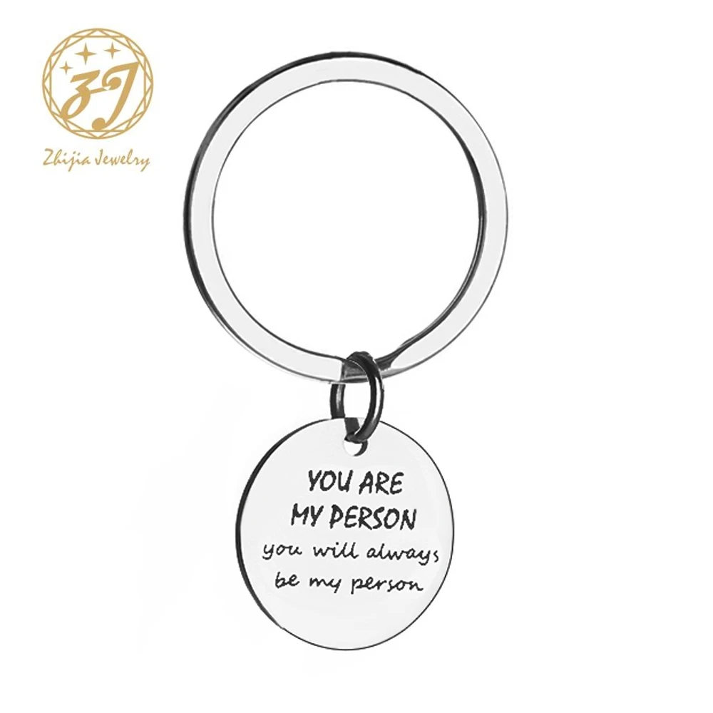 Брелок Zhijia You Are My Person брелок из нержавеющей стали Забавный для парня llaveros подарки