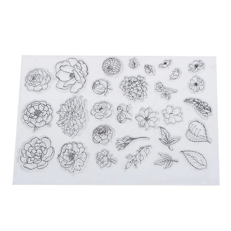 

Flower and leaf Transparent Clear Stamps / Silicone Seals for DIY scrapbooking photo album/Card Making HOT!