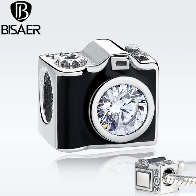 100 925 Sterling Silver Black Enamel Vintage Snapshots Camera Charm 100 925 Sterling Silver Black Enamel Vintage Snapshots Camera Charm Fit Women Bracelet Diy