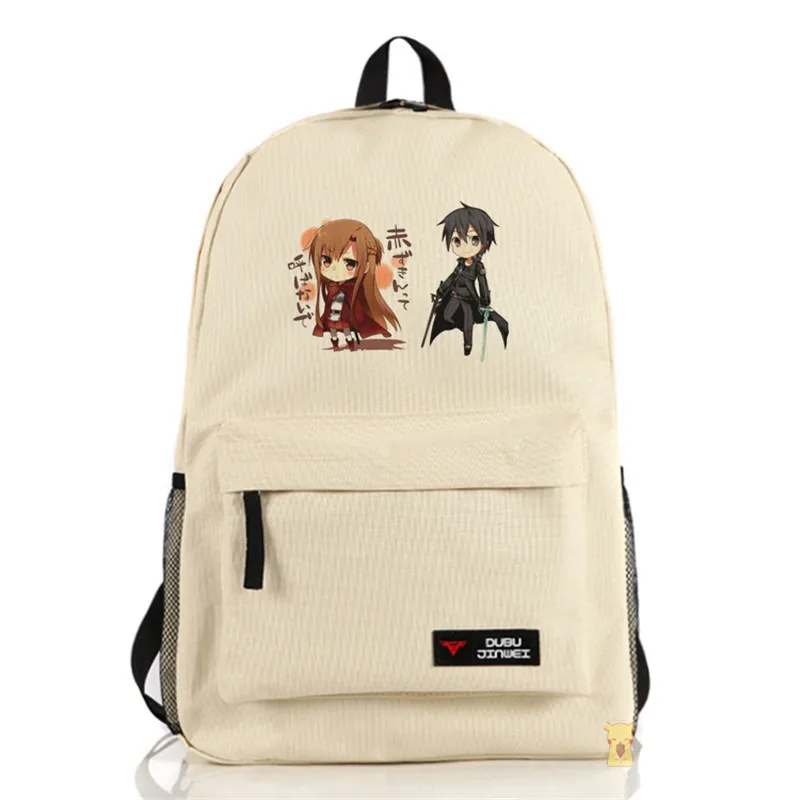 Sword Art Online School Book Bag SAO Kirigaya Kazuto Asuna Cosplay Unisex Shoulders Bag Backpacks