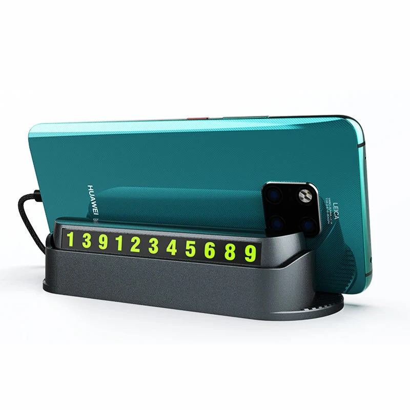 

Car Parking Number Plate Card Leather Auto Creative Hidden Drawer Rocker Switch Temporary Mobile Phone Number Card Car-styling