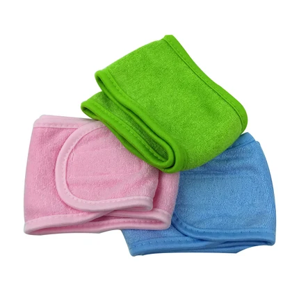 

Sweat-absorbent cotton hair band makeup face mask headband adjustable stick-up