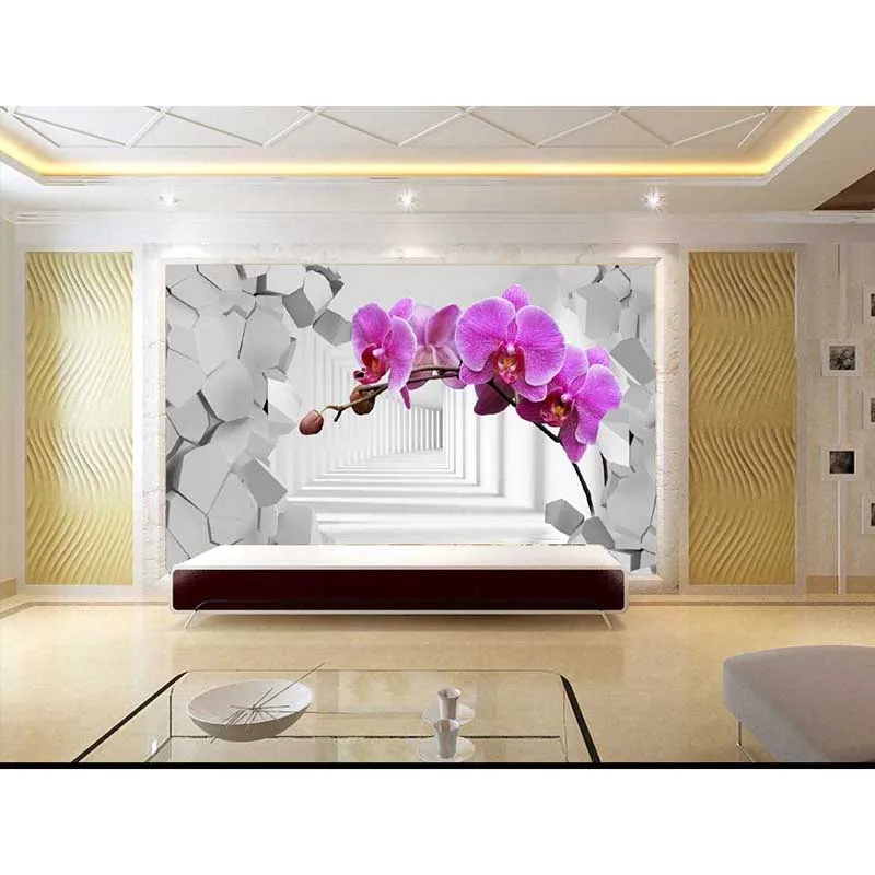 3D фон обои гостиной современного украшения дома обои с цветочным орнаментом покрытия Papel Pintado#87