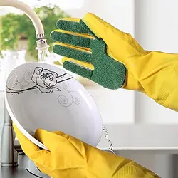 1 пара многоразовые перчатки для кухни губка пальцы латексные Ho использовать держать использовать для блюдо кухонный спонж для чистки