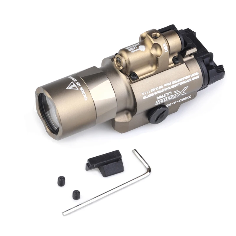 

SEIGNEER Tactical Weapon X400U ULTRA LED Tactical Flashlight Weapon Light With Red Laser Flashlight For Hunting NE01009