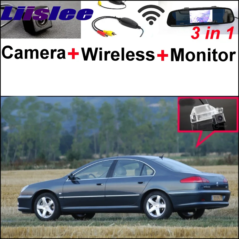 

3 in1 Special Rear View Reversing Camera + Wireless Receiver + Mirror Monitor DIY Back Up Parking System For Peugeot 607 806 807