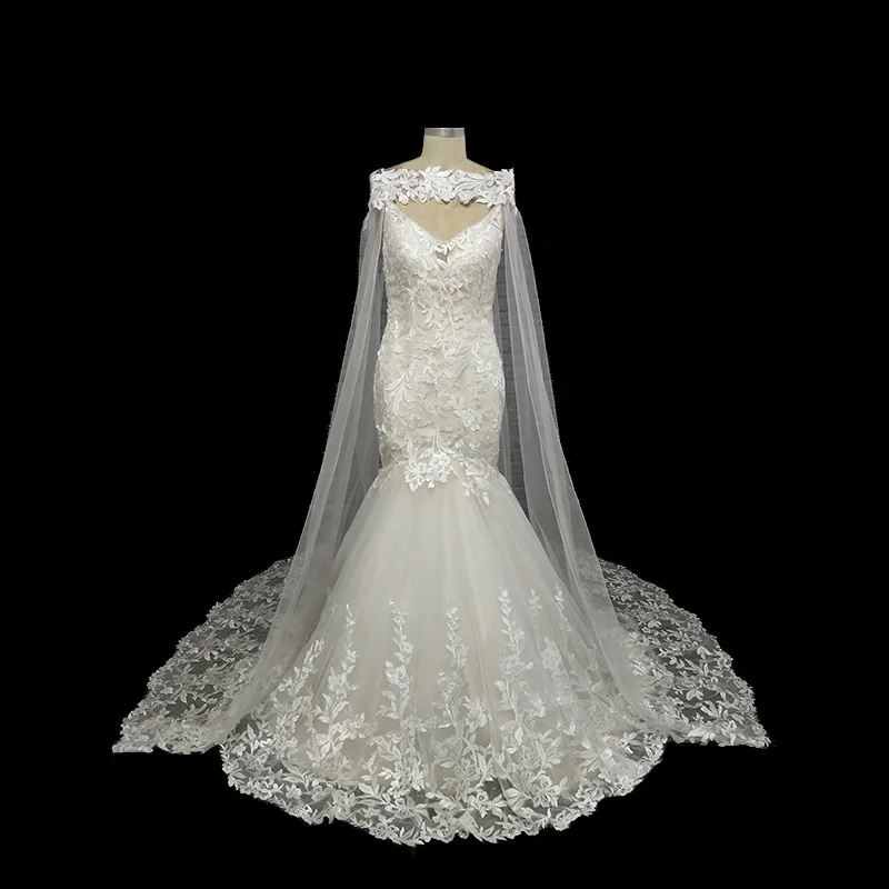 2019 Modest Muslim Wedding Dress Bridal Gown With Cape ...