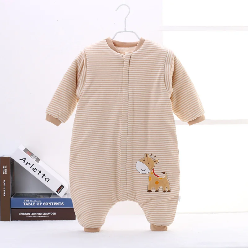 

Pure Cotton Baby Sleeping Sacks Anti-kick Colored Cotton Detachable Sleeves Child Sleeping Bag Split Leg Spring Autumn Sleepsack