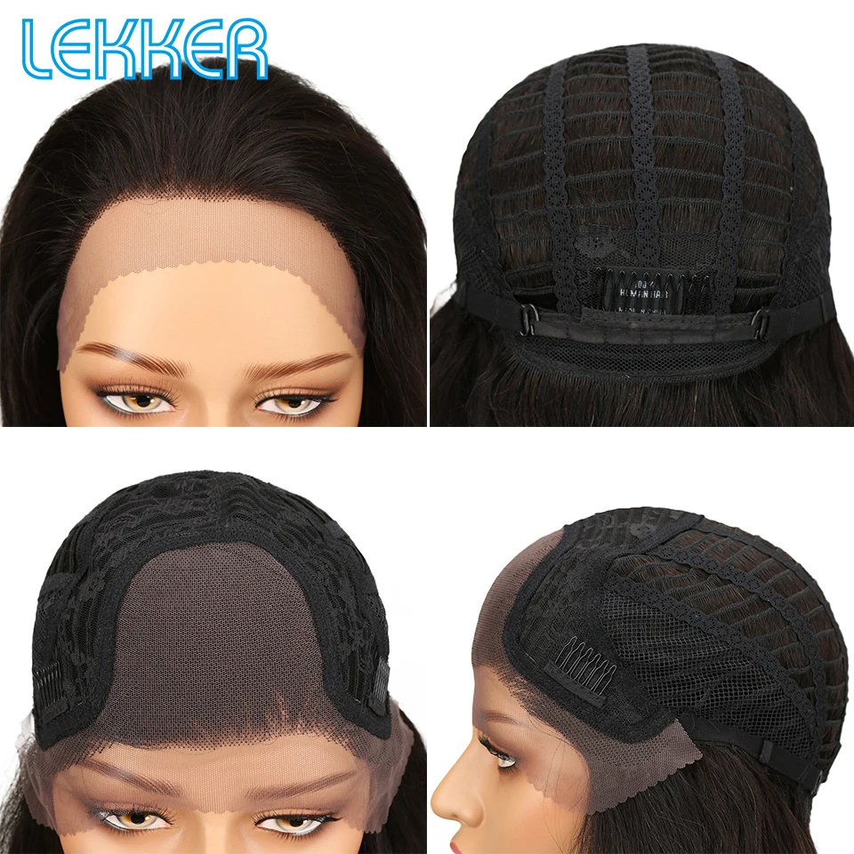 Lekker 4x4 парики из натуральных волос на шнуровке Remy бразильские парики из натуральных волос прямые парики из натуральных волос для женщин Два цвета 14-26 дюймов