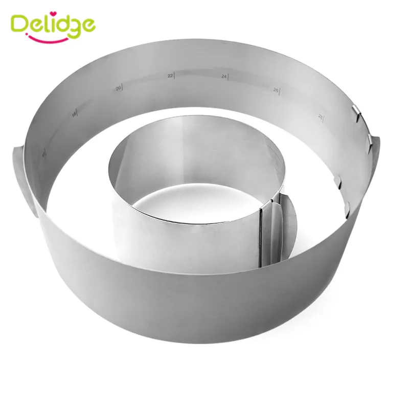Delidge 2 шт./компл. Нержавеющая сталь регулируемый торт мусс кольцо 3D круглые& квадратная форма для выпечки торта украшения выпечки инструменты