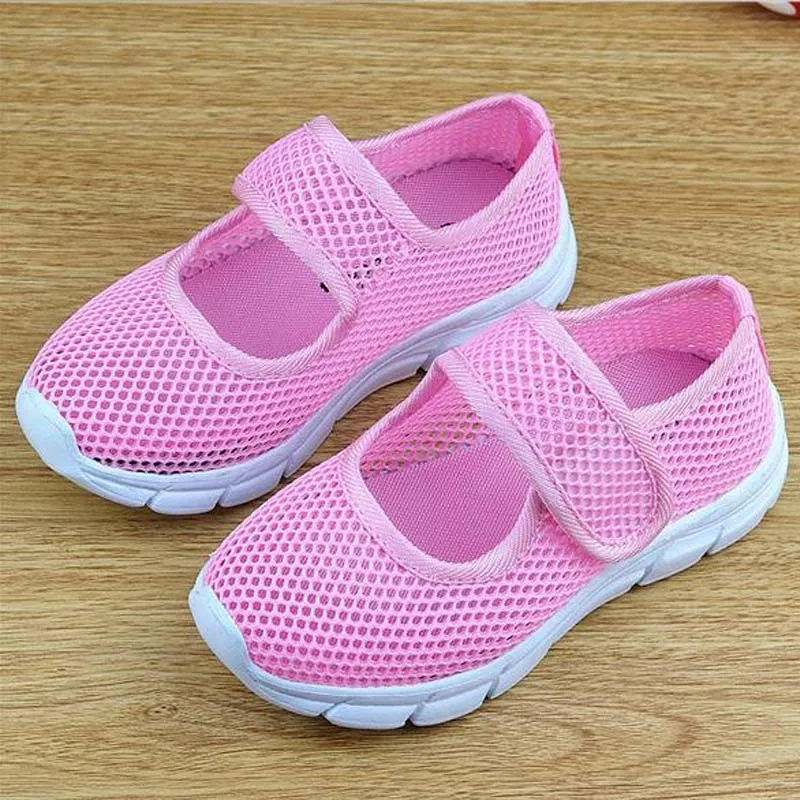 Карамельный цвет летние Обувь с дышащей сеткой детская обувь односеточный ткань для спортивной обуви Повседневное мальчиков обувь, женские кроссовки